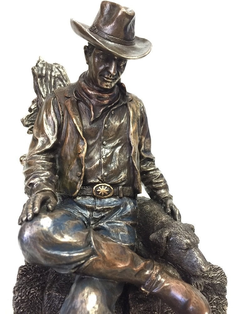 Unicorn Studio WU Cowboy and Dog Napping Statue Sculpture - Image 4